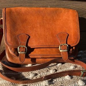 I Medici cognac brown Italian leather crossbody handbag purse